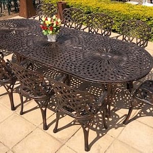 10 seater king diamond, 325cm x 125cm king diamond table (oval)