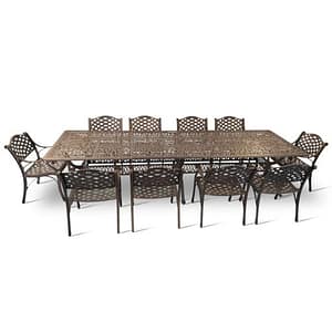 10 seater lattice with 320cm x 110cm elizabeth table (rectangle)