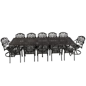 12 seater protea with 320cm x 110cm elizabeth table (rectangle)
