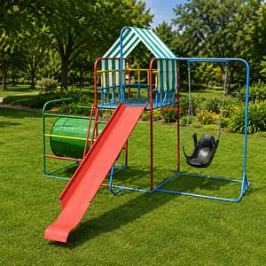 bambino jungle gym with tent + 2m steel slide