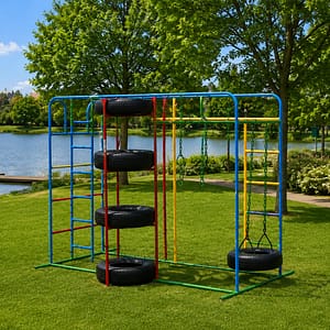 big tyre tunnel jungle gym