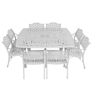8 seater lattice with 164cm x 164cm elizabeth table (square)