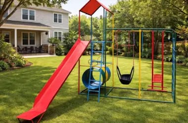 jungle gym + backyard