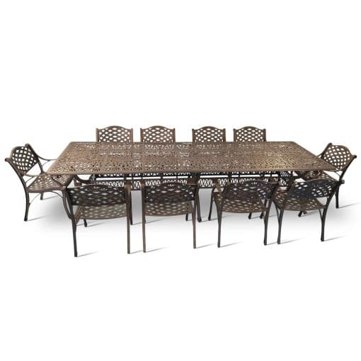 10 seater lattice with 320cm x 110cm elizabeth table (rectangle)