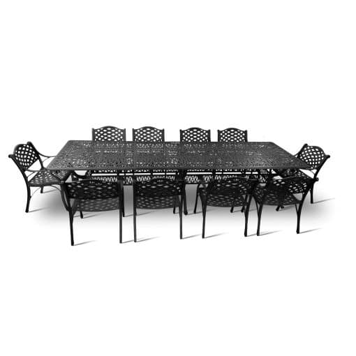 10 seater lattice with 320cm x 110cm elizabeth table (rectangle)