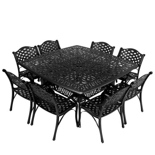 8 seater lattice with 164cm x 164cm elizabeth table (square)