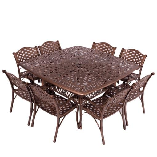 8 seater lattice with 164cm x 164cm elizabeth table (square)